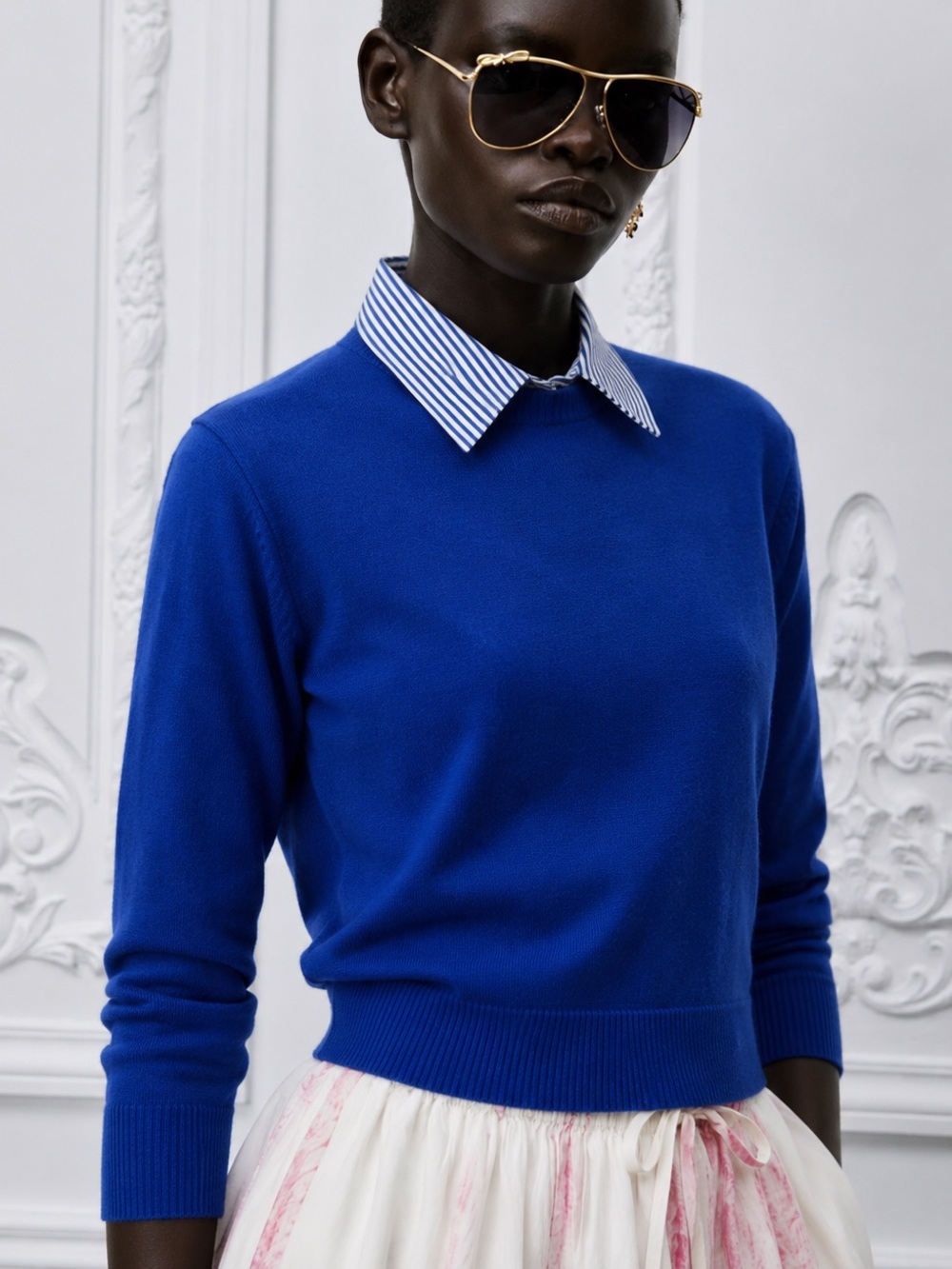 J.Crew Merino Wool Sweater with Striped Collar | XXS | 2017 Collection